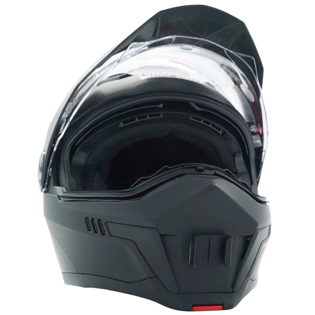 Casco SIMPSON JOURNEY con el soporte de mentonera RiderMounts instalado