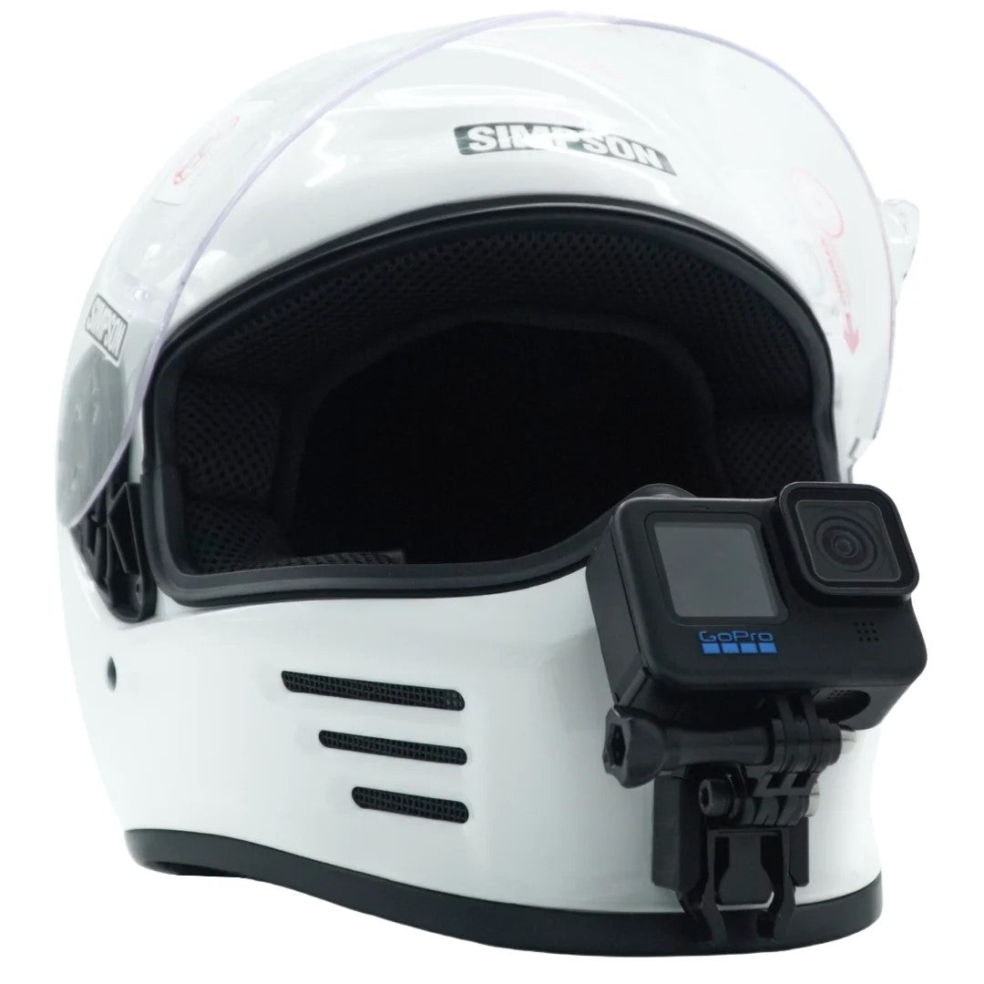 Casco SIMPSON SPEED BANDIT con soporte de mentonera RiderMounts y cámara de acción montada